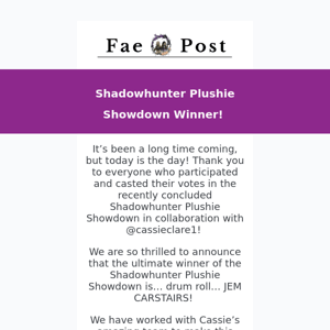 Shadowhunter Plushie Announcement!