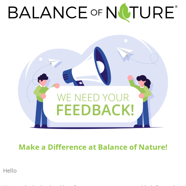 Make a difference at Balance of Nature