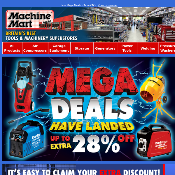 New Mega Deals - Up to 28% Off Power Tools and Machinery