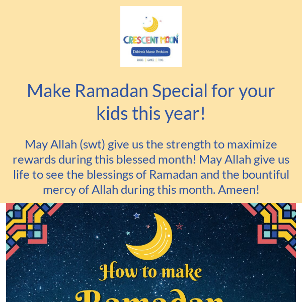 Last Friday before Ramadan! How to Make Ramadan Special for your kids.
