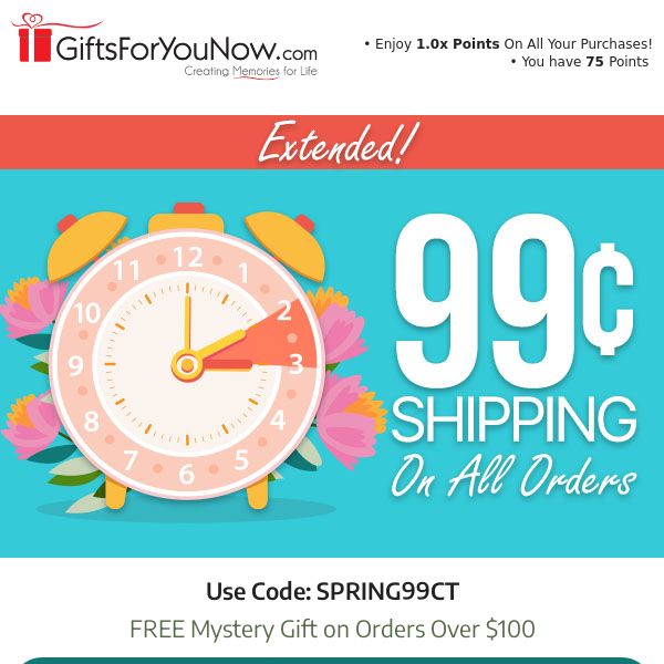 EXTENDED: 99¢ Shipping!