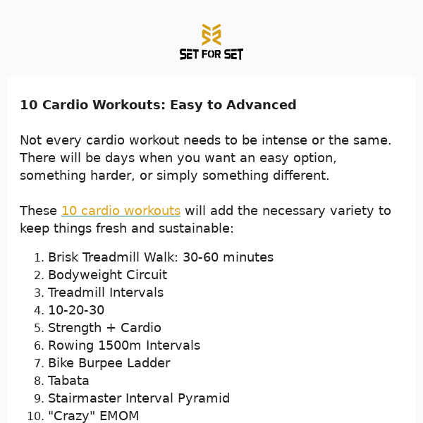 Your Cardio Workouts for March