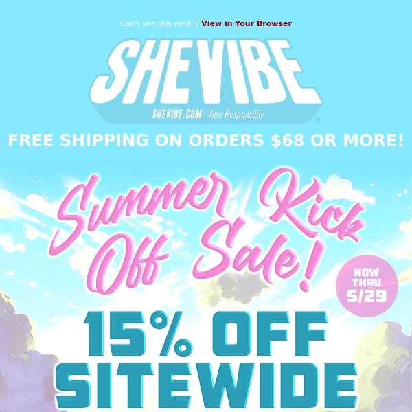 🏄🏾‍♀️ 15% OFF SITEWIDE At SheVibe!