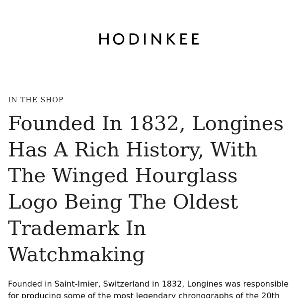 A Spotlight On Longines Watches Hodinkee