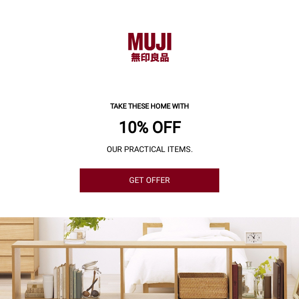 10% Off MUJI Essentials