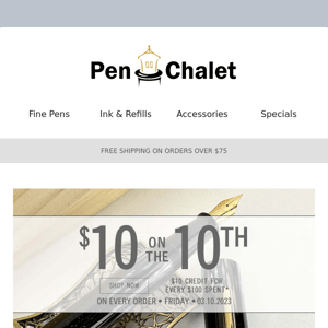 It's $10 for the 10th!