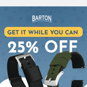 Hurry, Barton Watch Bands, 25% Off is Going Fast!