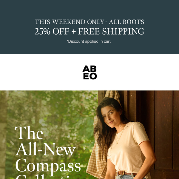 25% off boots + All-New Compass Collection