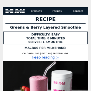 greens and berry layered smoothie recipe