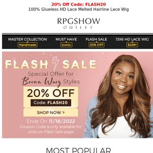 ⚡ Flash Sale 20% off on Iconic RPGshow Brown Wavy Styles