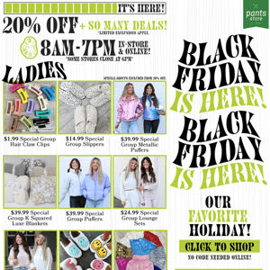 It's here! 20% Off storewide & so many deals!