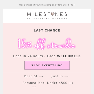 Last chance for 15% off!