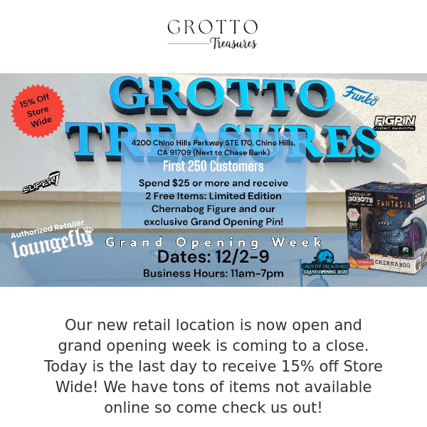 New Retail Location Grand Opening Week!