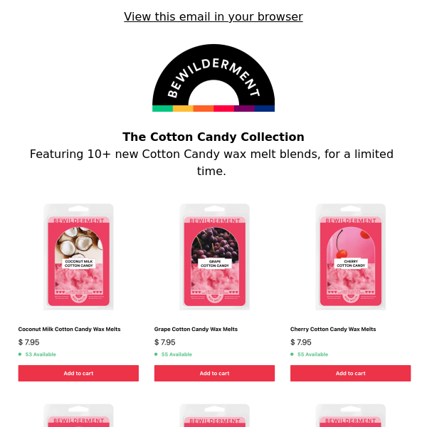 Cotton Candy Wax Melts Collection!