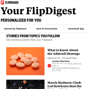 Your FlipDigest: stories from Adderall, College Basketball, Science and more