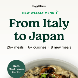 From Italy to Japan  — this week's menu! 🥘