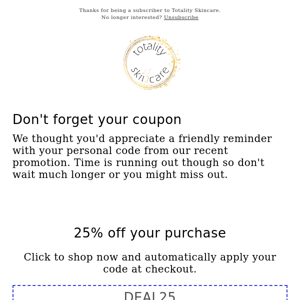 Expiring soon: Don't forget to use your coupon