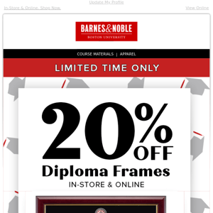 Limited Time Only | 20% Off Diploma Frames