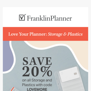 Save 20% On Storage & Plastics!