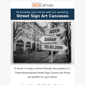 Personalized Street Sign Canvas Art