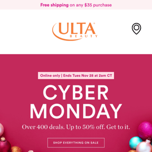 Up to 50% off 👀 + 5X points on all Ultamate Rewards Credit Card purchases 💳