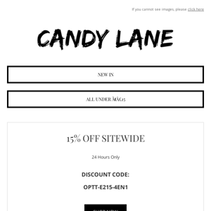 15% OFF SITWIDE - 24 HOURS ONLY