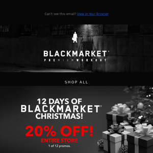 Black Market Labs, we are BACK with 12 days of BLACKMARKET!
