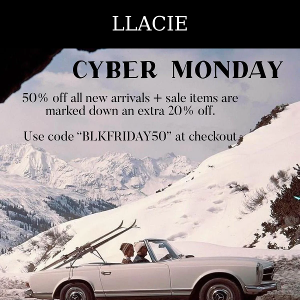 CYBER MONDAY 50% OFF! 🎉🤩