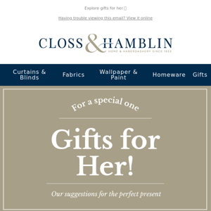 Helping you get ready for Christmas Closs & Hamblin