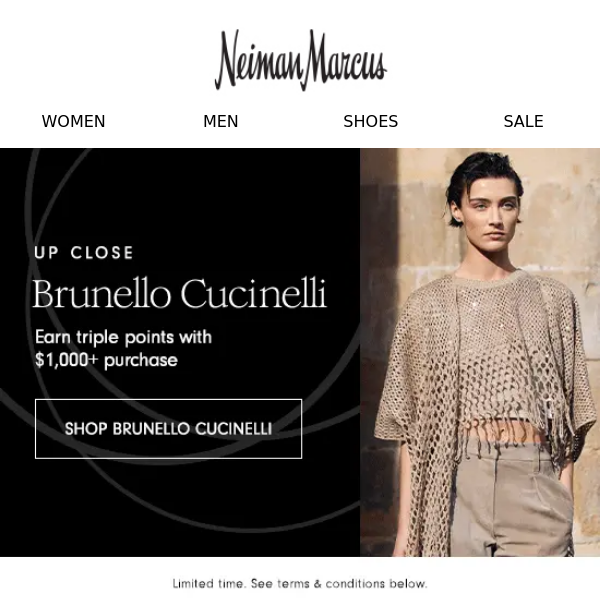 Get 3x InCircle points on Brunello Cucinelli