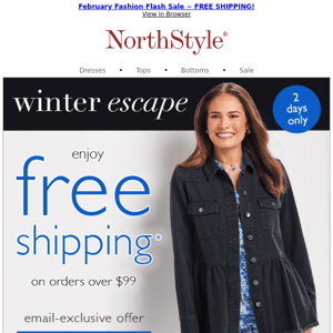 Free Shipping ~ Winter Flash Savings ~ Email Exclusive