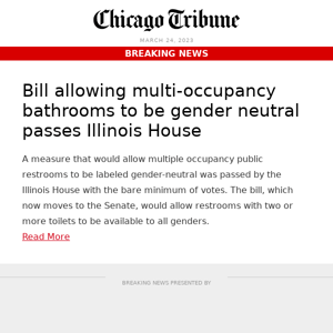 Bill to allow multi-occupancy gender neutral bathrooms passes Illinois House