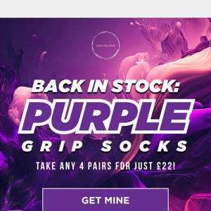 🟣 Purple Socks are Back in Stock!