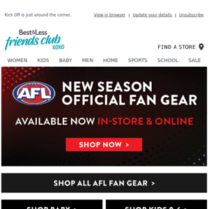 Get AFL ready with Official Fan Gear!