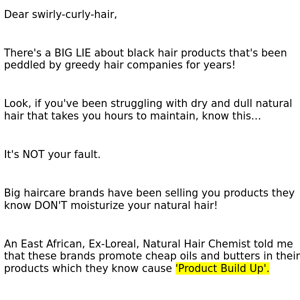 The BIG LIE Concerning Black Hair Products