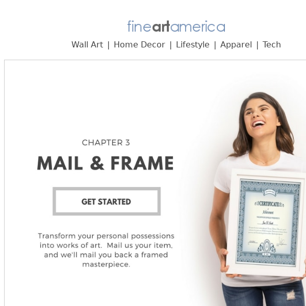 Mail & Frame from the Comfort of Home