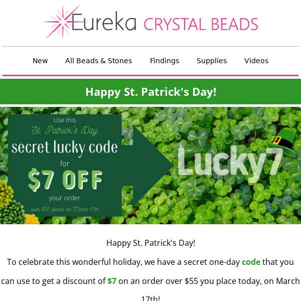 A Lucky Code for a Lucky St. Patrick's Day!