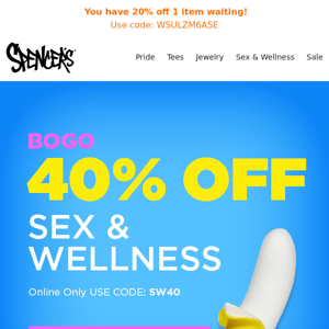🤑💦BOGO 40% off ALL sex & wellness!
