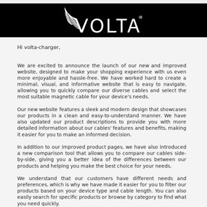 New Improved Website Celebration, Volta Charger.