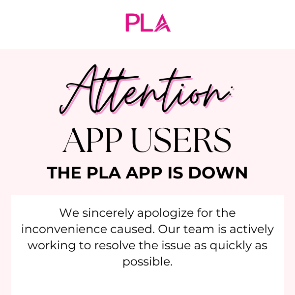 Our App is Currently Down! 📱