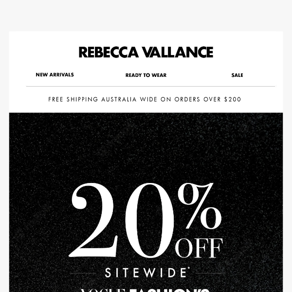 HAPPENING NOW | 20% OFF *SITEWIDE