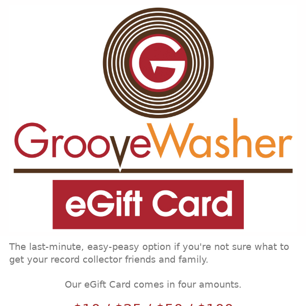 GrooveWasher eGift Card!