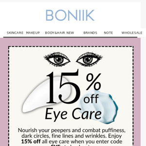 Save 15% on Eye Care at BONIIK!