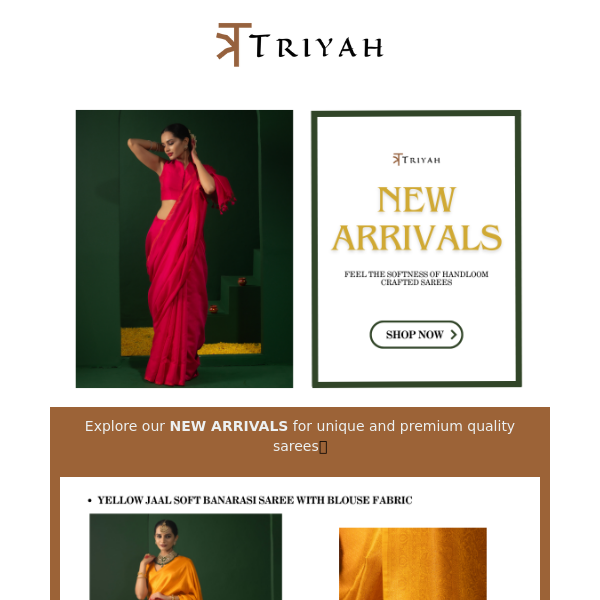 Hello there, Explore TRIYAH's new collection and experience the beauty of handloomed sarees!