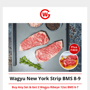 Get 2 Wagyu Ribeye Steaks BMS 6-7 for FREE 🍽