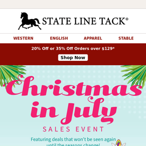 It's Christmas in July Eve... 35% Off Your Order