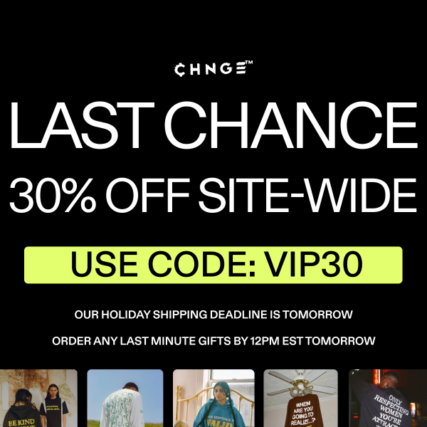 Last Chance: 30% OFF Site-Wide