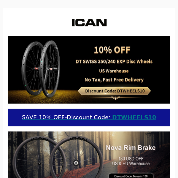 ICAN Cycling Weekend Promotion-UP TO 130 USD-US Warehouse