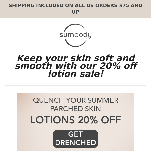 Save your skin 🏝️ 20% off lotions!