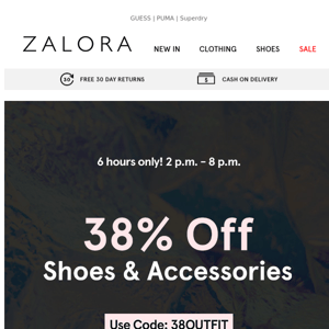 Outstanding shoes & accessories at 38% OFF 🎒👟